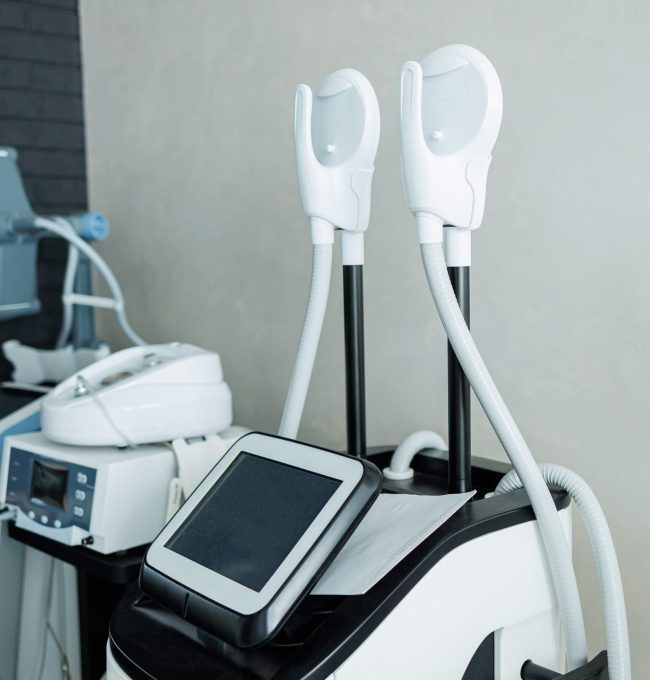Modern apparatus for laser epilation of the body. Hair removal device.